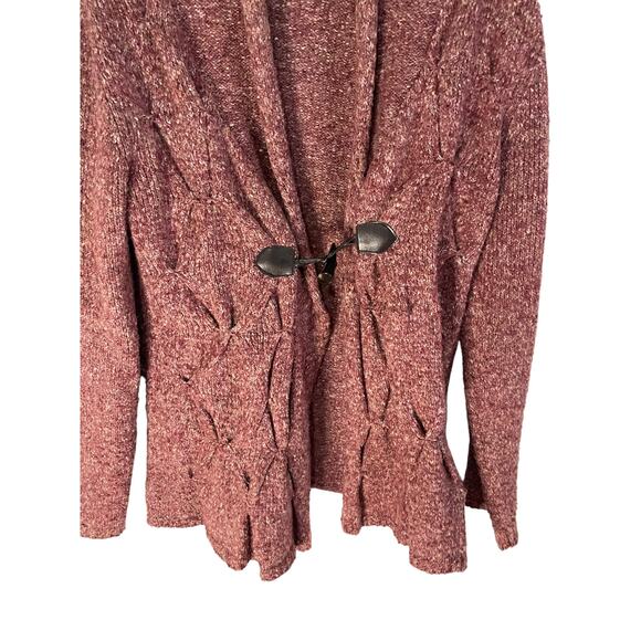 Lark‎ Lane Size Small Red Knit Toggle Button Sweater - Picture 3 of 7